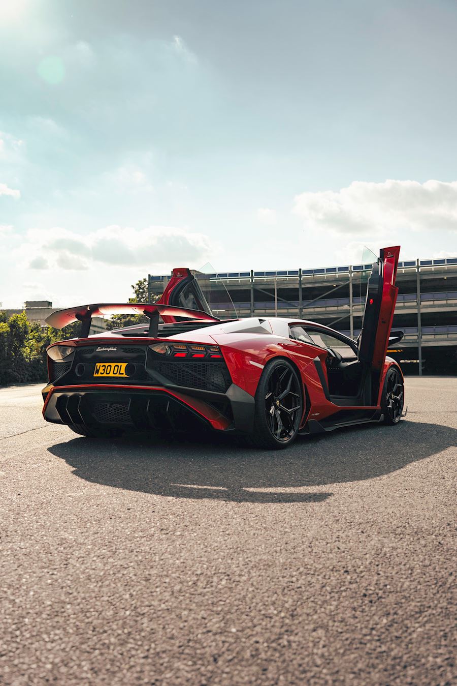 Lamborghini Aventador installed with Vossen x Novitec NL4 wheels in Gloss Black