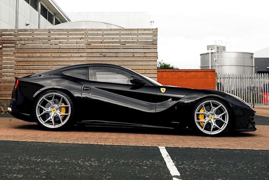 Ferrari F12 installed with Vossen HF5 alloy wheels in Satin Silver