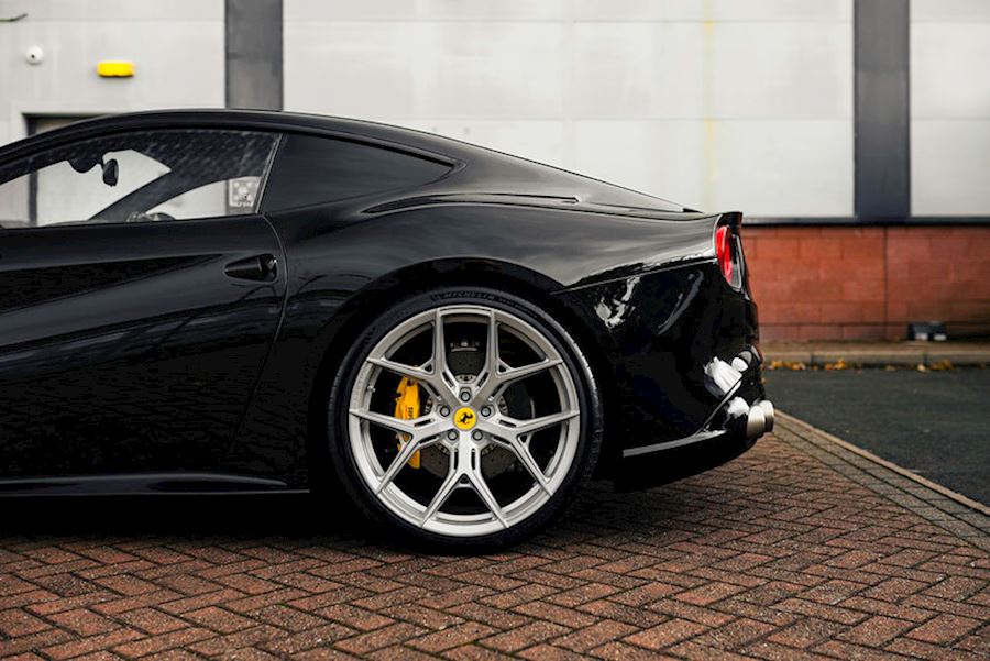 Ferrari F12 installed with Vossen HF5 alloy wheels in Satin Silver