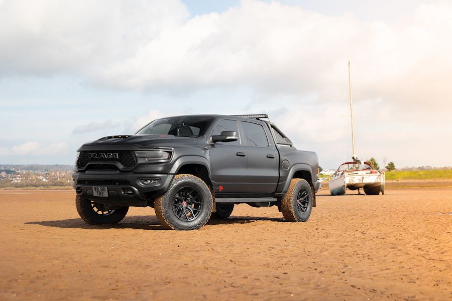 RAM TRX installed with lift kit and Vossen HF6-4 alloy wheels in 20x10