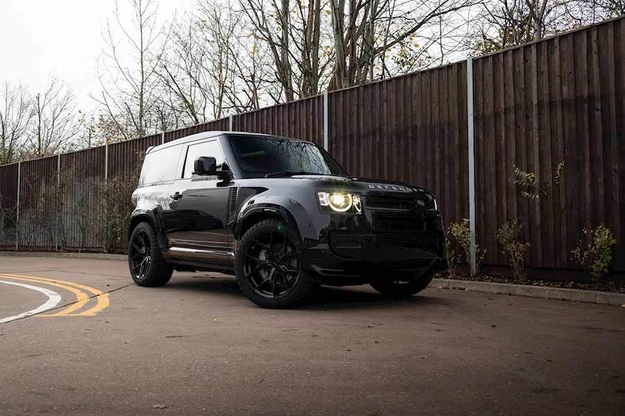 Land Rover Defender 90 installed with Vossen HF-5 Gloss Black alloy wheels