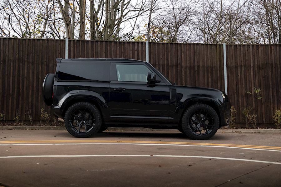 Land Rover Defender 90 installed with Vossen HF-5 Gloss Black alloy wheels