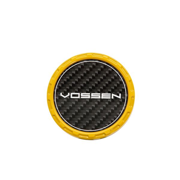 CLASSIC CARBON BILLET SPORT CAP FOR VF & HF SERIES WHEELS (CANARY YELLOW) - TWILL WEAVE CARBON - Image 1