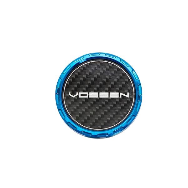 CLASSIC CARBON BILLET SPORT CAP FOR VF & HF SERIES WHEELS (FOUNTAIN BLUE) - TWILL WEAVE CARBON - Image 1